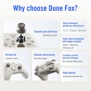 [ประกันศูนย์ไทย 1 ปี] จอยเกม Flydigi Dune Fox จอยเกมส์ จอยเกมส์สำหรับมือถือ จอยเกมส์ pc จอย nintendo switch