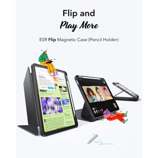 ESR - เคสสำหรับ iPad Air 10.9"(5th/4th Gen) / Air 11 / Air 13"(2025/2024) รุ่น Flip Magnetic Case (Pencil Holder)