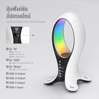 Onikuma YORU Headphone Stand ที่วางหูฟัง มีแสงไฟ RGB มีพอร์ต USB-A และ USB-C เชื่อมต่อได้หลายอุปกรณ์