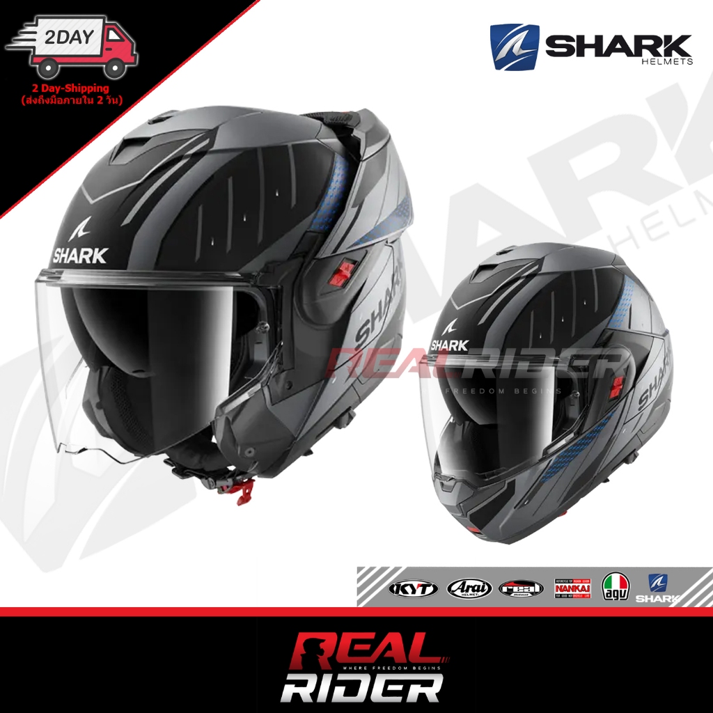 หมวกกันน็อคยกคาง SHARK OXO (โอโซ่) กระจก2ชั้น