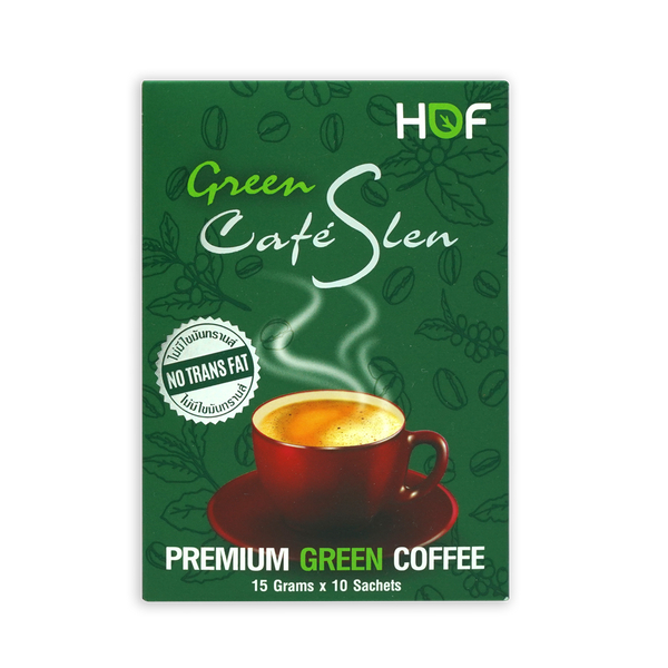 HoF Green Cafe Slen Premium Green Coffee 10 ซอง ฮอฟ กรีน คาเฟ่ สเลน กาแฟปรุงสำเร็จ [6382]