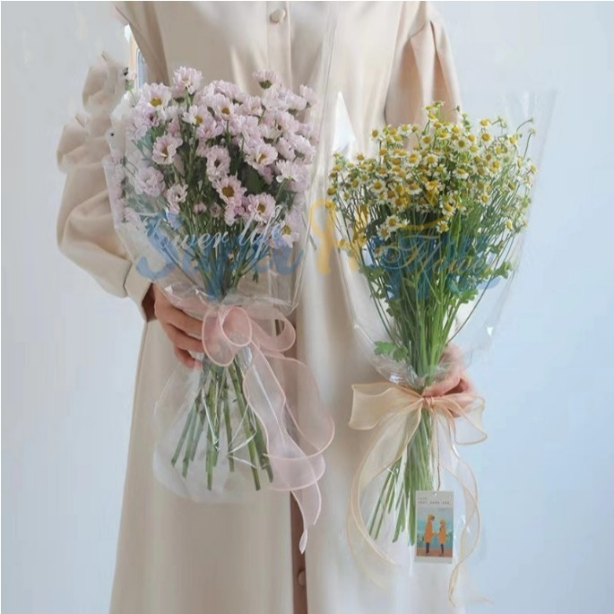 (ตัดแบ่ง 1 หลา)ริบบิ้นผ้าโปร่ง ผ้าชีฟองเกาหลี ซีทรู สำหรับงานตกแต่ง/งาน DIY/จัดดอกไม้/ห่อของขวัญ ราคา ถูกที่สุด ดีลบีเคเค แกลเลอรีภาพที่ 4