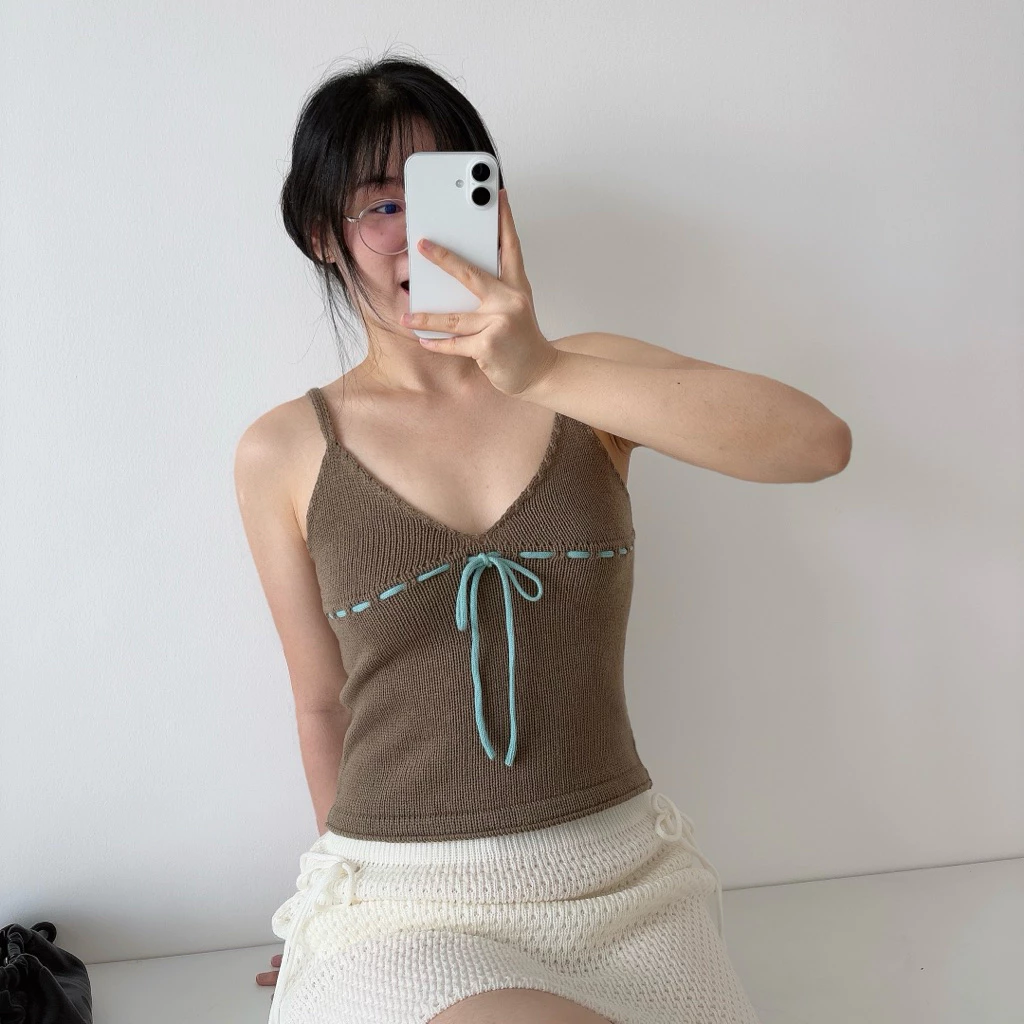 MOMOKA.KNIT🍑 เสื้อถัก Cute Cami Top💕