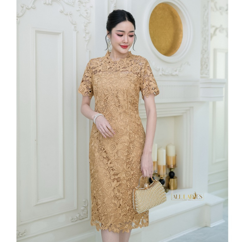All Ladies  เดรสลูกไม้ Hiend คอดอกไม้ ใส่สวยเรียบหรู ออกงานรุ่นนี้ไม่พลาดค่ะ