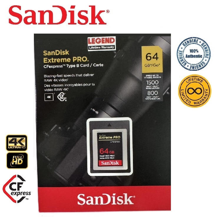 SanDisk 64GB Extreme Pro CFexpress Type B (2025)
