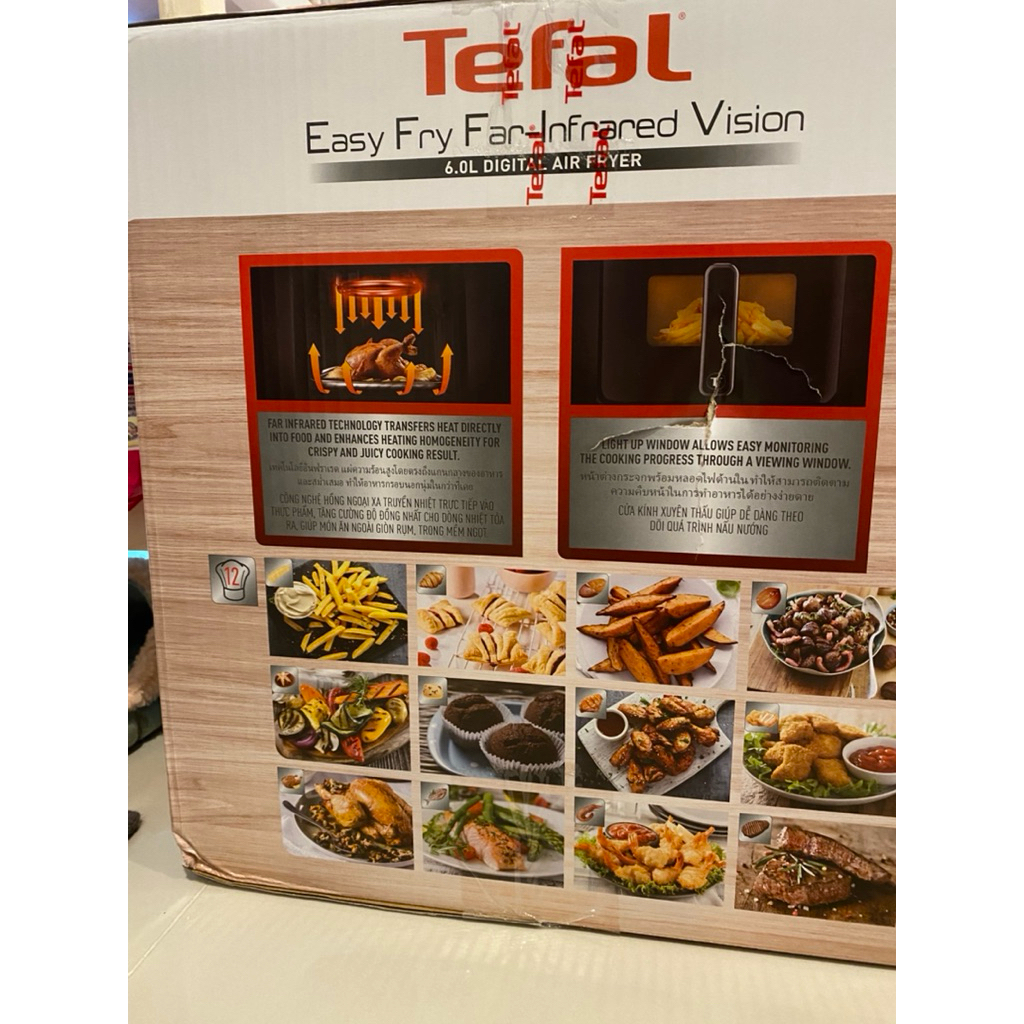 หม้ออบทอดของแท้ TEFAL มิใช่ Tafal 6.5Lหม้อทอดไร้มัน อบ ปื้ง ย่าง มือสองปกต ใบรับประกันรุ่นใหม่ล่าสุด