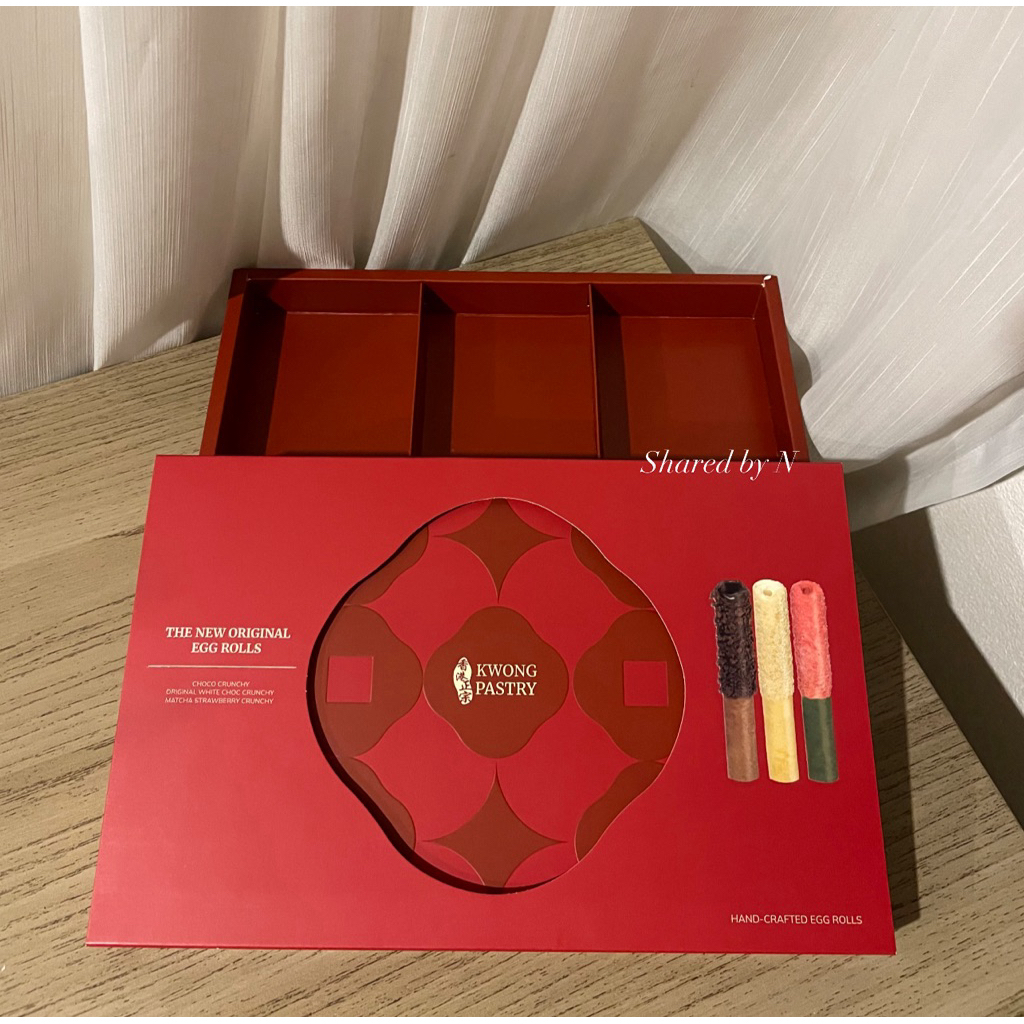 เฉพาะกล่องเปล่า ไม่มีขนม KWONG PASTRY | THE NEW ORIGINAL EGG ROLLS : กล่องEgg Rollsแบรนด์หลิงหลิง Li