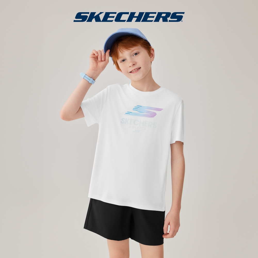 Skechers สเก็ตเชอร์ส ชุดเสื้อยืดและกางเกงเด็ก KIDUNI Set Apparel - P225K018-0018