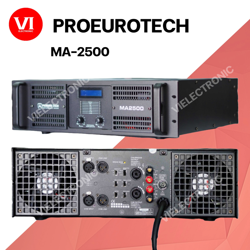 PROEUROTECH MA-2500 2500วัตต์ 2CH A/B รัปประกันเครื่อง1ปี ของแท้ 100%