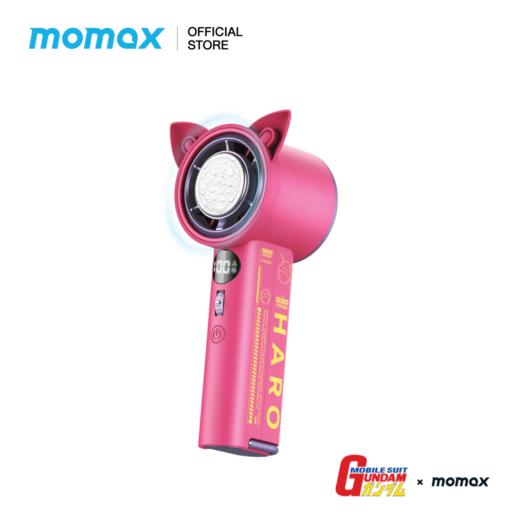 MOMAX x GUNDAM พัดลมพกพา 1 Go Portable Icy Cooling Fan Haro Pink Limited Edition