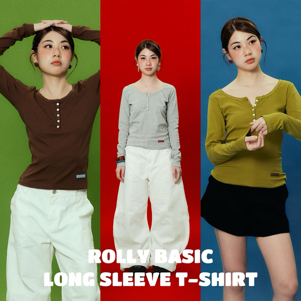เสื้อแขนยาวเข้ารูปทรงสวย ROLLY LONG SLEEVE T-SHIRT