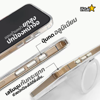 iStar เคสใสวงแหวนแม่เหล็กตั้งได้ For iphone 17ProMax 17 16ProMax 16 15 14 13 For Samsung S26ultra S25ultra s24ultra