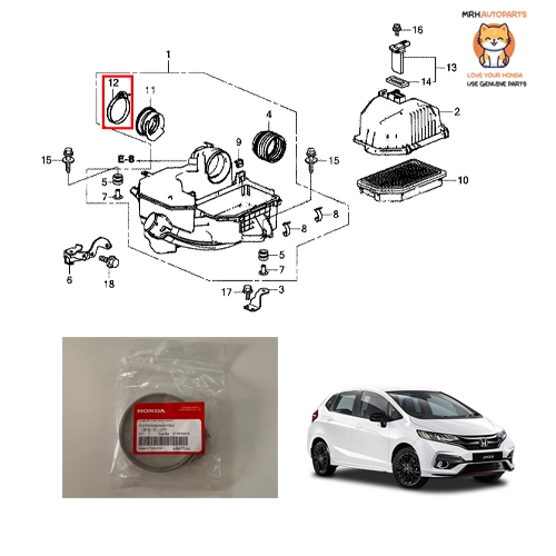 เข็มขัดรัดท่อยางกรองอากาศ Honda Jazz GK CITY GM6 2014-2020 แท้ศูนย์