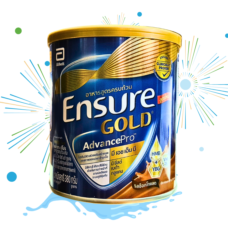 สูตรใหม่YBGเอนชัวร์ โกลด์ แอดวานซ์โปร ช๊อคโกแลต 380g 1 กระป๋อง Ensure Gold AdvancePro Chocolate 380g x1