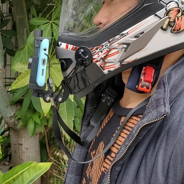 ขายึดกล้องติดคางหมวกกันน็อคแบบเต็มหน้า สำหรับ GoPro Hero 11/10/9/8/7, DJI, Insta360 ระบบล็อคแน่นหนา ปรับมุมได้ 360° thumbnail 5