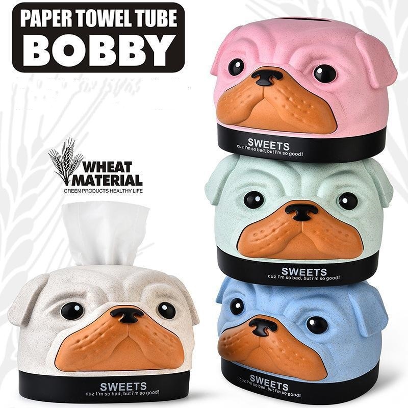 พร้อมส่งไทย กล่องเก็บทิชชู่การ์ตูน Bobby กล่องใส่ทิชชู ติดรถ ตั้งโต๊ะ กล่องกระดาษทิชชู่