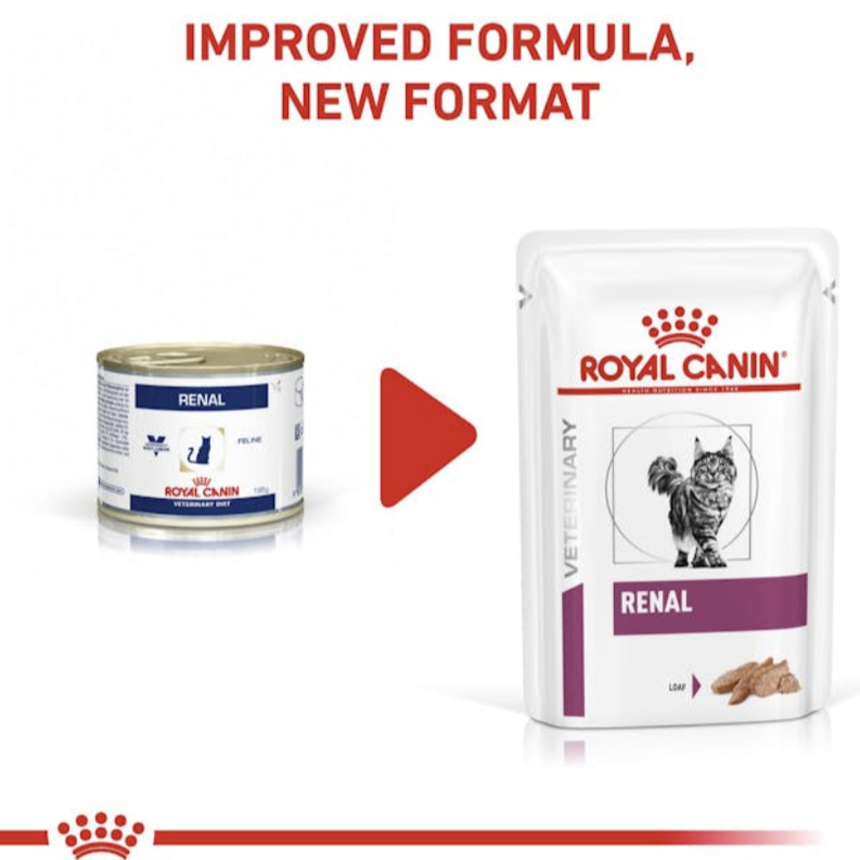 Royal Canin Vet Cat อาหารแมวเปียกโรคไต เนื้อละเอียด Renal Loaf 85g*12 ซอง รูปที่ 4