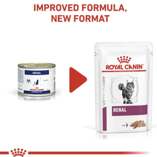 Royal Canin Vet Cat อาหารแมวเปียกโรคไต เนื้อละเอียด Renal Loaf 85g*12 ซอง