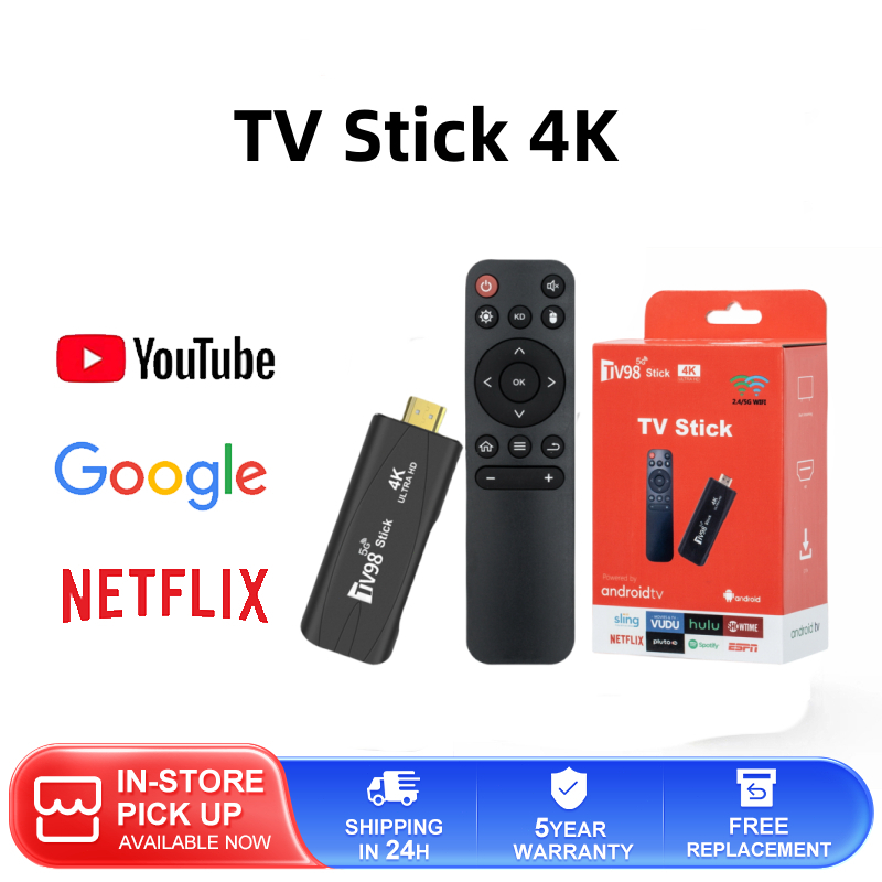 TV98 Smart TV Stick Android 12.1 8GB+128GB 2.4G/5GWIFI Rockchip