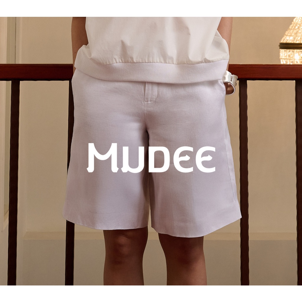 MUDEE กางเกงขาสั้นลินินสามส่วน Three-quarter Linen Shorts