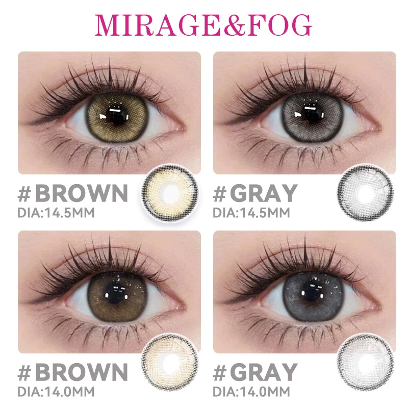 Midroo 【0°~-600°】contect lens🗻Mirage&FOG🌫คู่คอนแทคเลนส์สี1 คู่ คอลแทคเลนส์-14.0/14.5mm