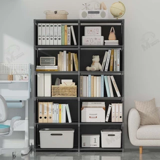 [แถวเดียว/สองแถว] ชั้นวางของ ชั้นวางหนังสือ วางของใช้อเนกประสงค์ 5ชั้น 6ชั้น มีให้เลือก 3สี ขาว/ดำ/เทา สไตล์มินิมอล QF