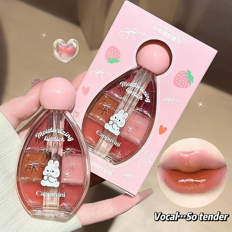 (1ชิ้น)(CP333) Cappuvini ลิปเจลลี่ 6สี Mirrored Lip Jelly สีสวย ติดทน แพคเกจน่ารัก 6 กรัม - รูปที่ 5