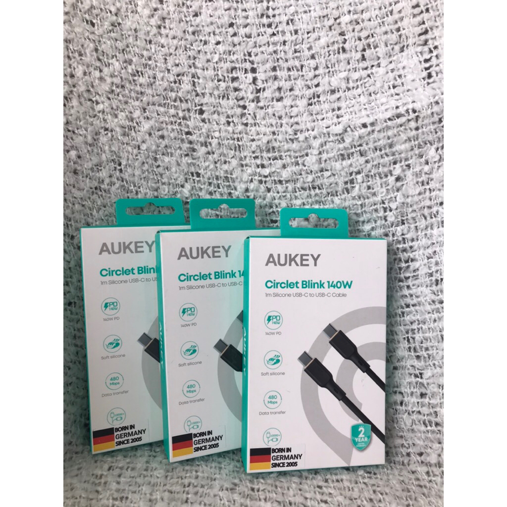 AUKEY CB-SCC141 Circlet Blink 140W สายชาร์จเร็ว 5A แบบ USB C to USB – C PD Cable