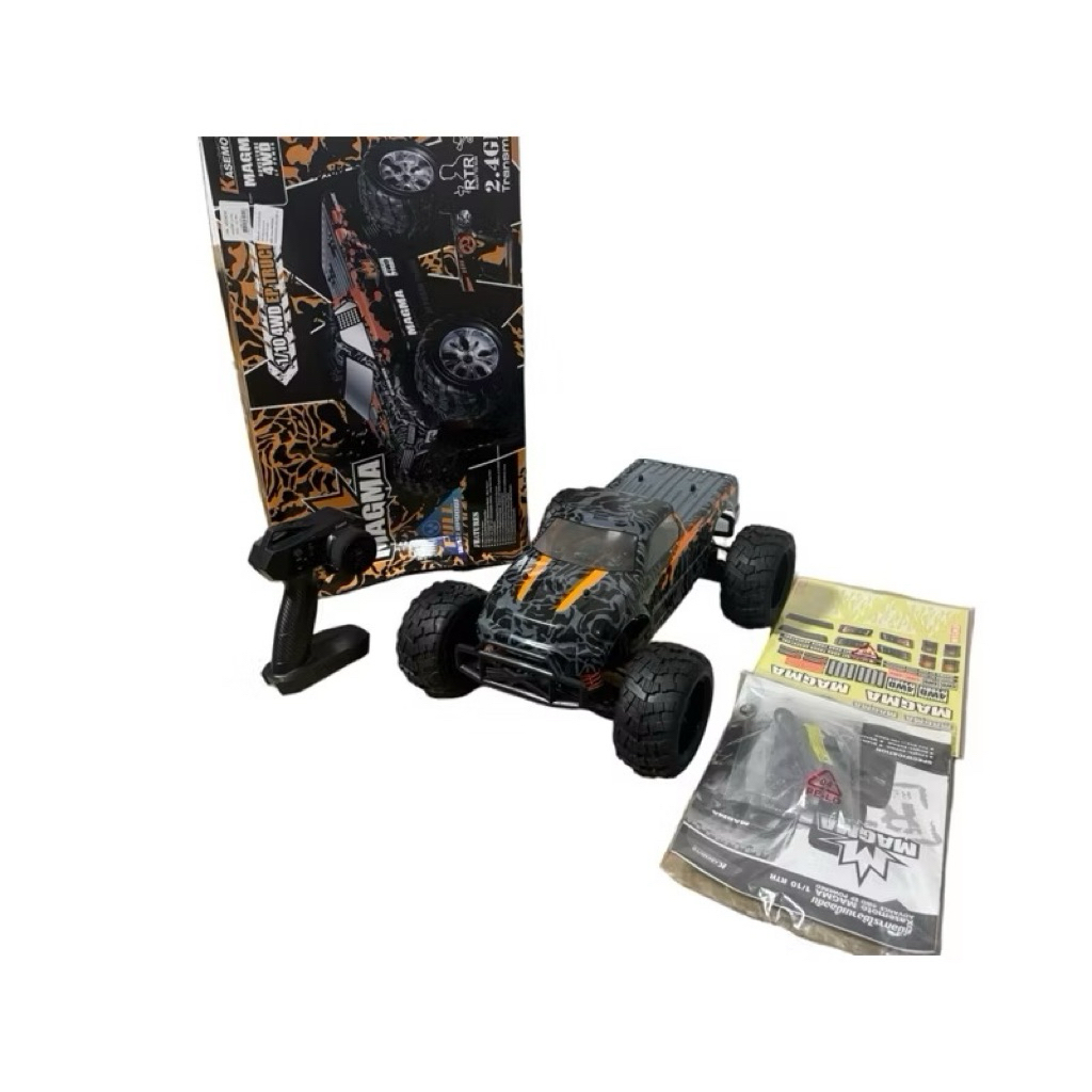 รถบิ๊กฟุตบังคับวิทยุKasemoto MAGMA V1 1/10 2.4GHz 4WD(มอเตอร์แปลงถ่าน)40km/h ระบบไฟฟ้าได้แบตเตอรี่ชา