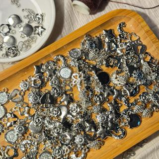 จี้ลูกปัด CCB สีเงิน สำหรับทำเครื่องประดับ 10 ชิ้น DIY