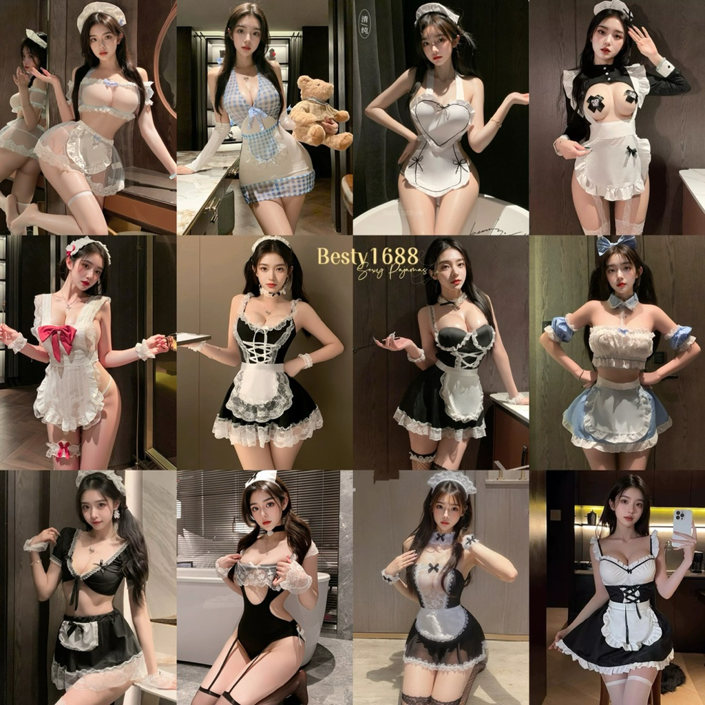 ชุดเมดแม่บ้าน  ชุดนอนเซ็กซี่ ราคาส่ง รวมทุกแบบR รุ่น M001 พร้อมส่งทุกวัน