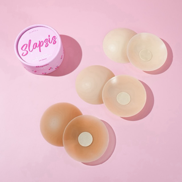 Slapsis แปะจุกมีกาว รุ่น update กันน้ำกันเหงื่อ ปิดสีจุกมิด [แถมแผ่นถนอมจุกเว้นช่วงกาว]