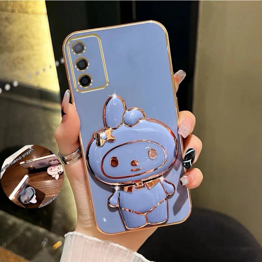 เคสกระจกคิตตี้ ตั้งได้ สำหรับ Samsung A23 A13 4G A05S A05 A04S A15 A55 A54 A12 กระจกแต่งหน้า หรูหรา กันกระแทก