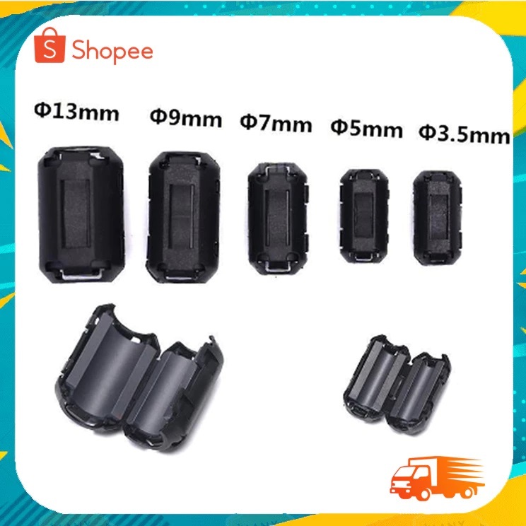 EMI FILTER & CONDITIONER : Clamping Ferrite ตัวกรองสัญญาณ กันคลื่นรบกวน เฟอร์ไรท์ครอบสาย (1ตัว)