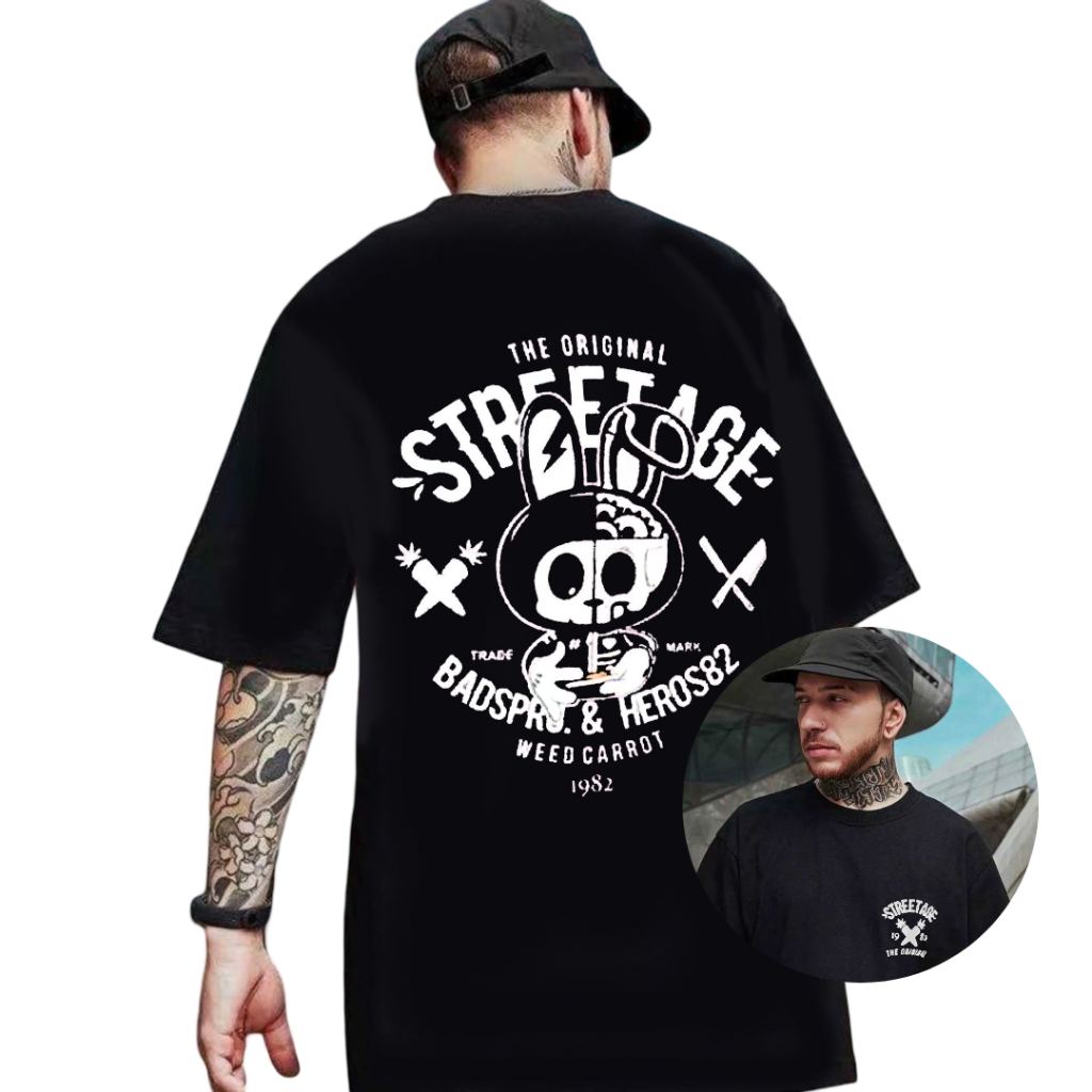 เสื้อยืดแขนสั้นลำลองคอกลม ลายวินเทจแนวสตรีท ผ้าสแปนเด็กซ์ พิมพ์ลายสไตล์จีน สำหรับผู้ชายและผู้หญิง