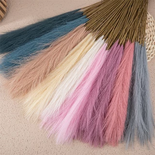 12pcs 56 ซม. ประดิษฐ์ Pampas Grass Nordic ปลอม Reed หญ้าพืชงานแต่งงานตกแต่งบ้านของขวัญวันสตรี