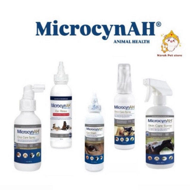 MicrocynAH ผลิตภัณฑ์ดูแลแผลและผิวหนัง ช่องปาก ช่องหู เหมาะกับสัตว์เลี้ยงทุกชนิด อ่อนโยน ปลอดภัย
