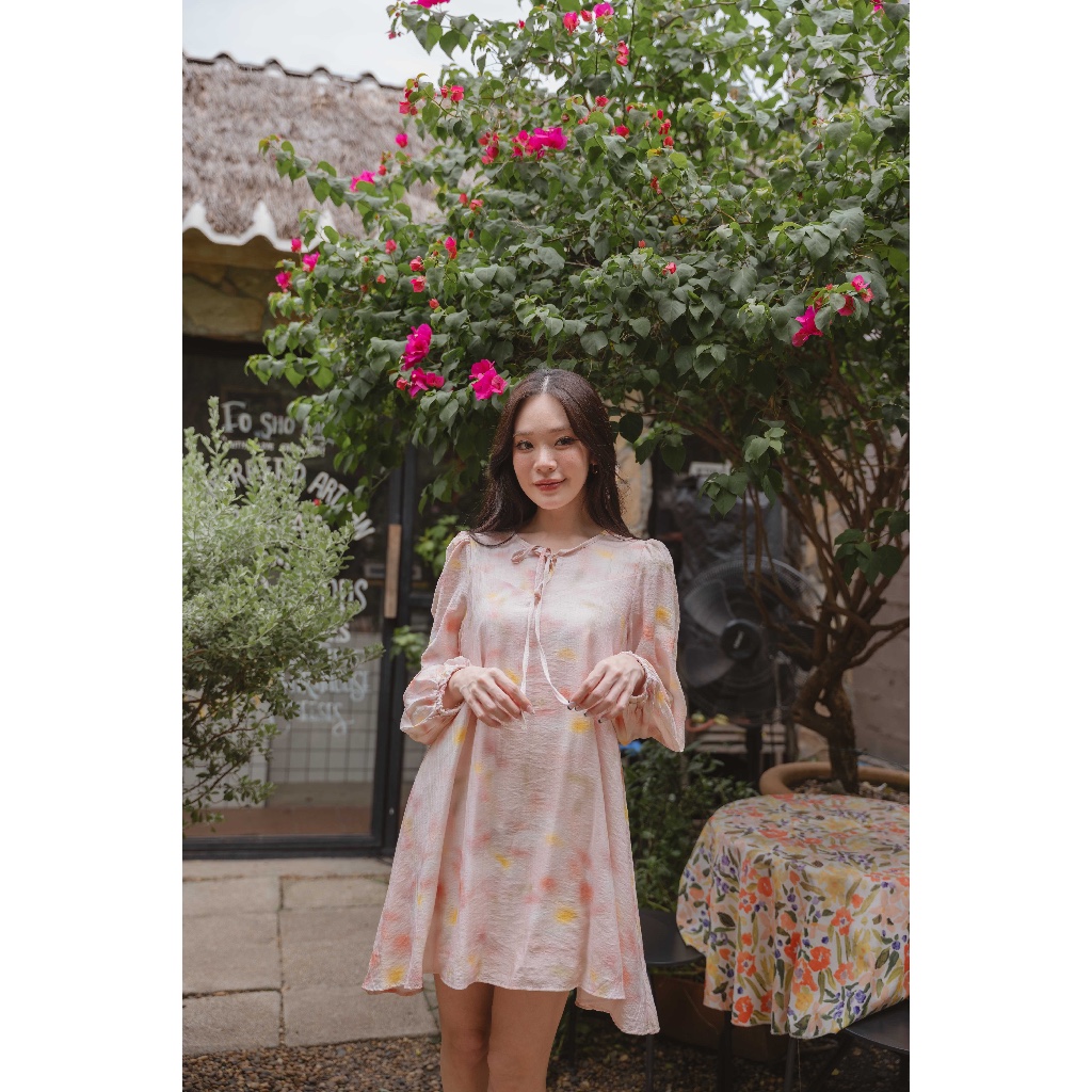 Pamlook Cara dress ผ้าซิลค์ชมพู