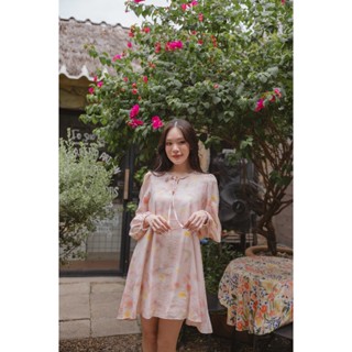 Pamlook Cara dress ผ้าซิลค์ชมพู