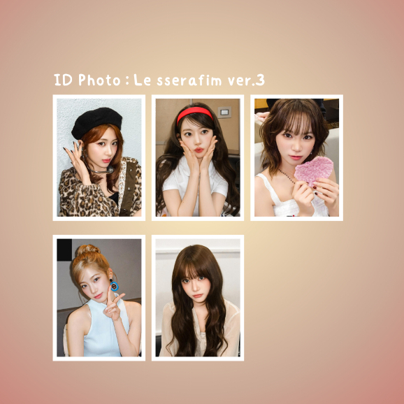 < พร้อมส่ง > รูปติดบัตร photo id : Le sserafim ver.3 come_over ราคา ถูกที่สุด ดีลบีเคเค