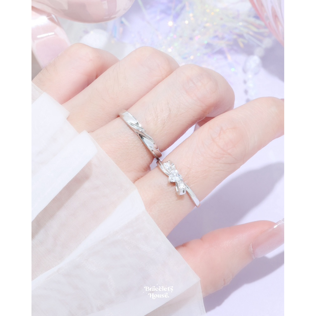 Braceletshouse 💜แหวนคู่เงินแท้ Promise🤍✨ [BD4-1]