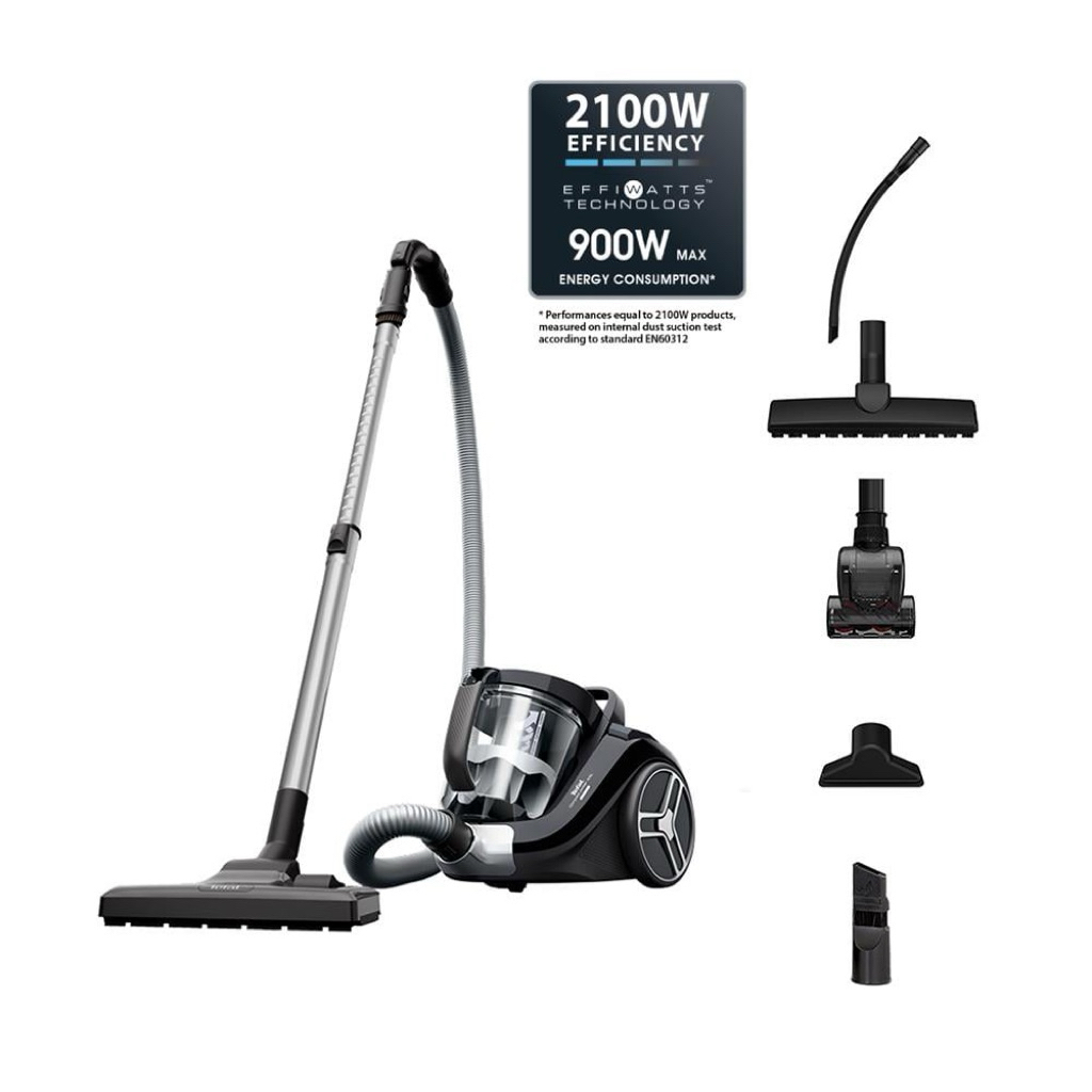 Tefal เครื่องดูดฝุ่นแบบกล่องไร้ถุงเก็บฝุ่น Compact Power XXL แรงดูด 2100 วัตต์ รุ่น TW4B75EA​