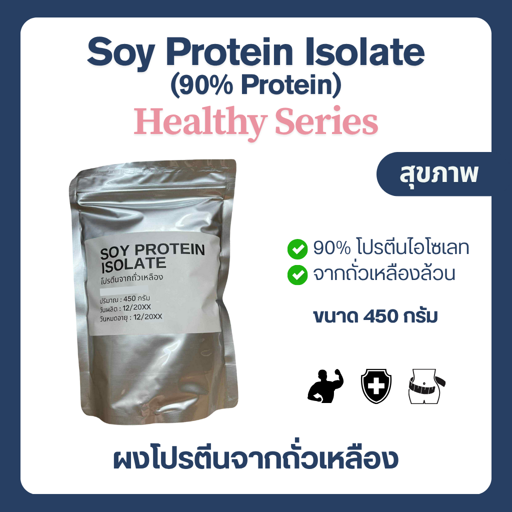 (450 กรัม) Soy Protein Isolate โปรตีนถั่วเหลือง Plant protein โปรตีนพืช Non whey ซอยโปรตีน ไอโซเลท