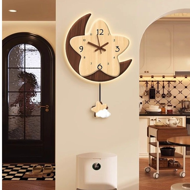 🎀🎀นาฬิกาแขวนผนังสำหรับห้องนั่งเล่น,นาฬิกาดวงจันทร์สร้างสรรค์,นาฬิกาแขวนผนังสำหรับบ้าน - รูปที่ 2