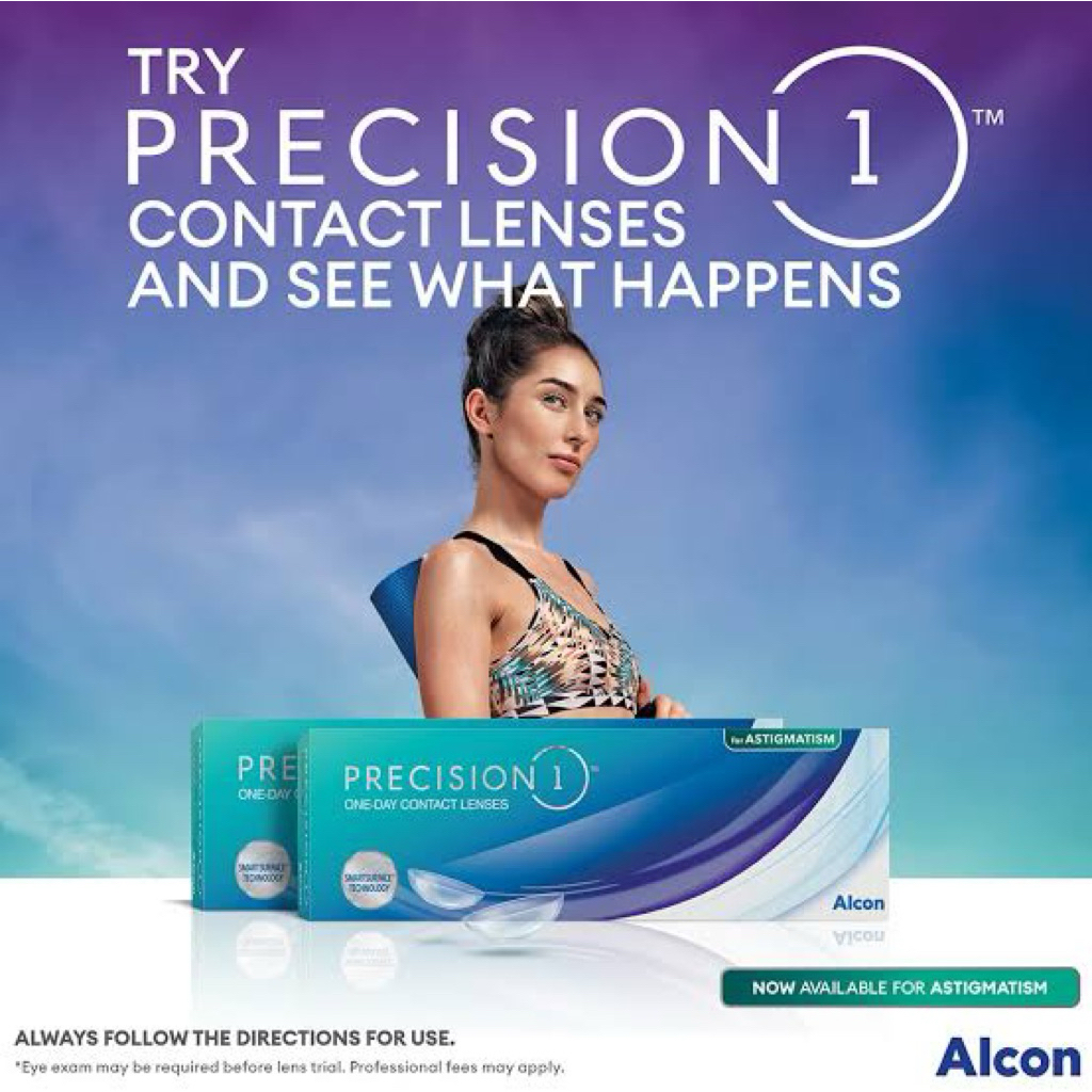 NEW คอนแทคเลนส์สายตารายวัน precision 1 Alcon ค่าสายตา -2.00, -2.25