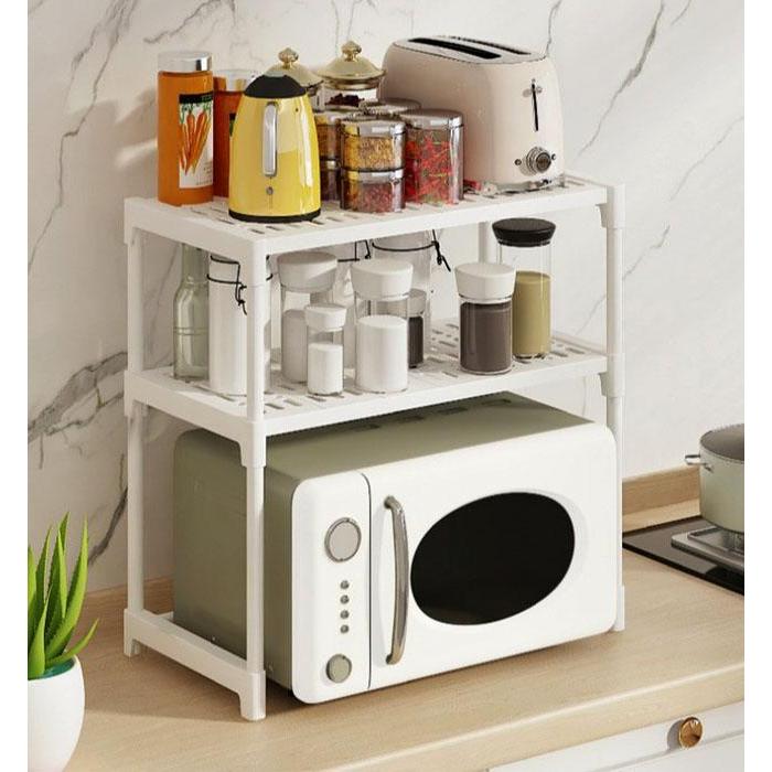 Yifeng ชั้นวางเครื่องปรุง ชั้นวางคร่อมไมโครเวฟ มี 2 ขนาด ชั้นวางของพลาสติก รุ่น Y 7813