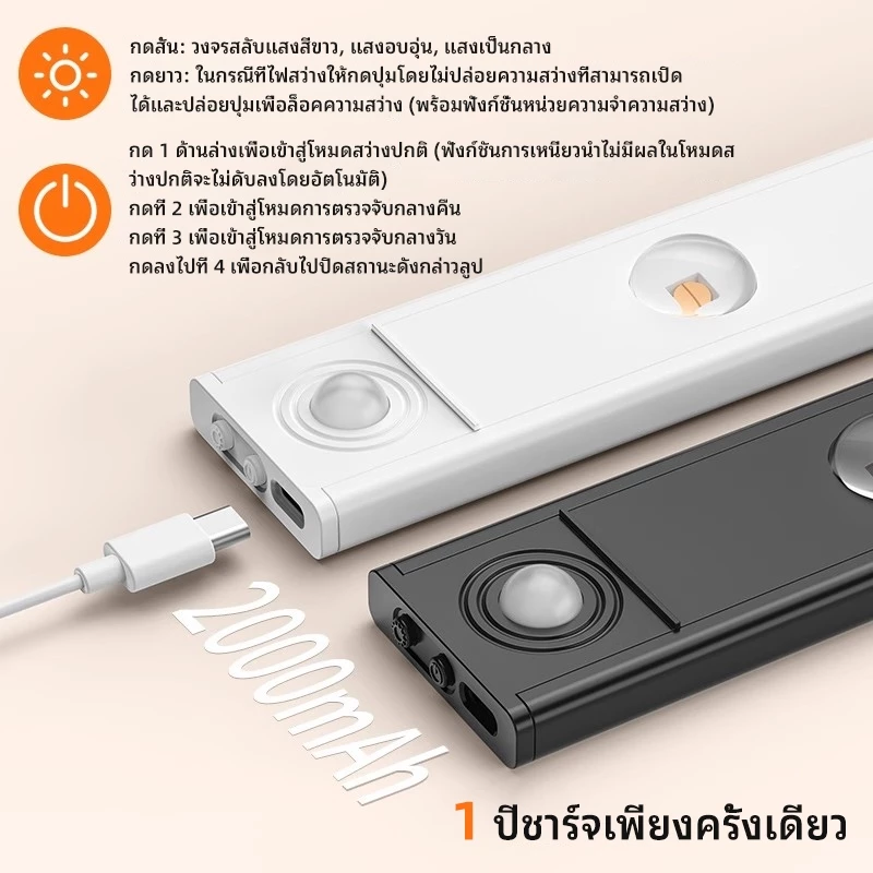 AIDIYTECH แถบไฟ LED แต่งห้อง Cat Eye ชาร์จ USB TYPE-C ปรับได้ 3 สี thumbnail 8