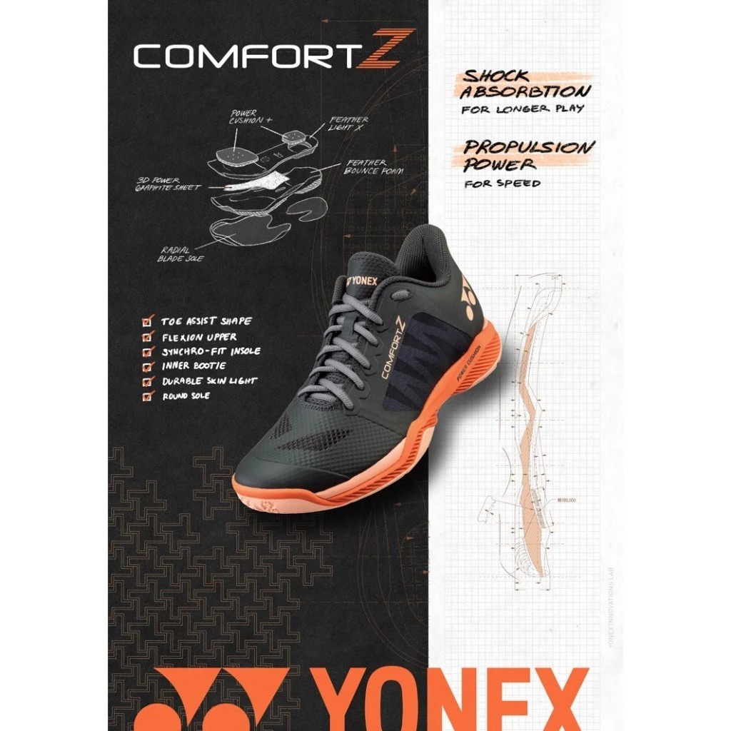 YONEX POWER CUSHION COMFORT Z 3 MEN (SHBCFZ3M) รองเท้าแบดมินตันให้ความรู้สึกนุ่มสบาย ให้การเคลื่อนไห