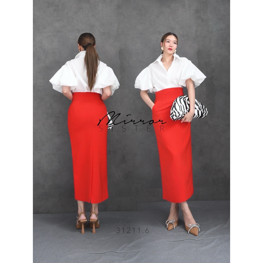 Mirrorsister 31211.6 กระโปรงทรงสอบ ผ้าดีมากแนะนำ - รูปที่ 3