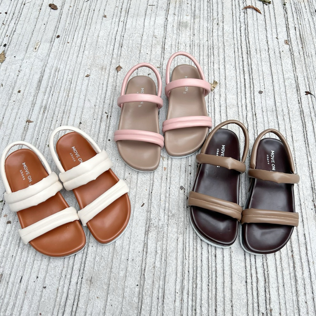 รองเท้าแตะรัดส้น พื้นนุ่มรุ่นชาไข่มุข ใส่สบาย